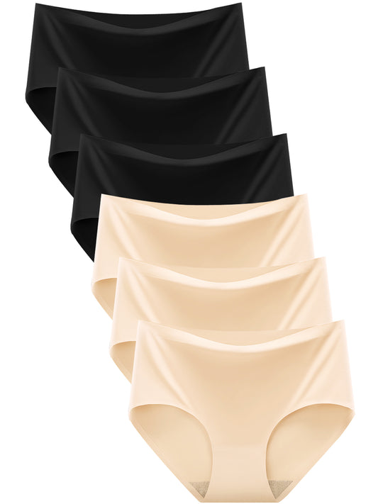 GaaiKei Women's Seamless Bikini Underwear No Show Briefs Panties 6 Pack