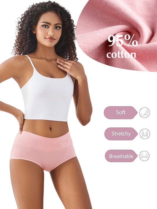 GaaiKei 5 Pack Womens High Waist Cotton Panties C Section Recovery Postpartum Soft Stretchy Full Coverage Underwear