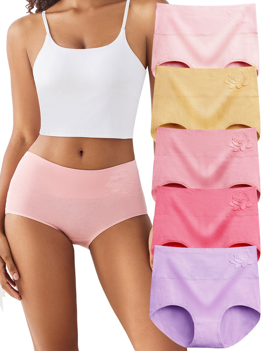 GaaiKei 5 Pack Womens High Waist Cotton Panties C Section Recovery Postpartum Soft Stretchy Full Coverage Underwear