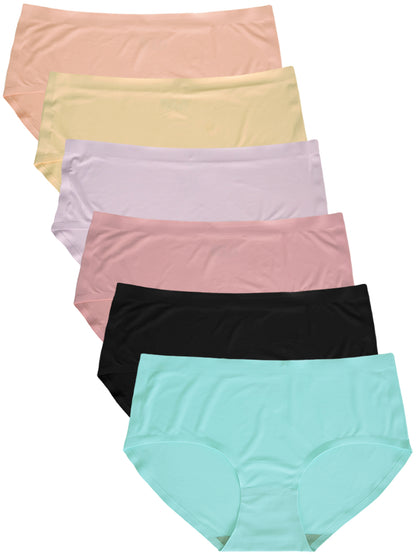 GaaiKei Women's Seamless Bikini Underwear No Show Briefs Panties 6 Pack