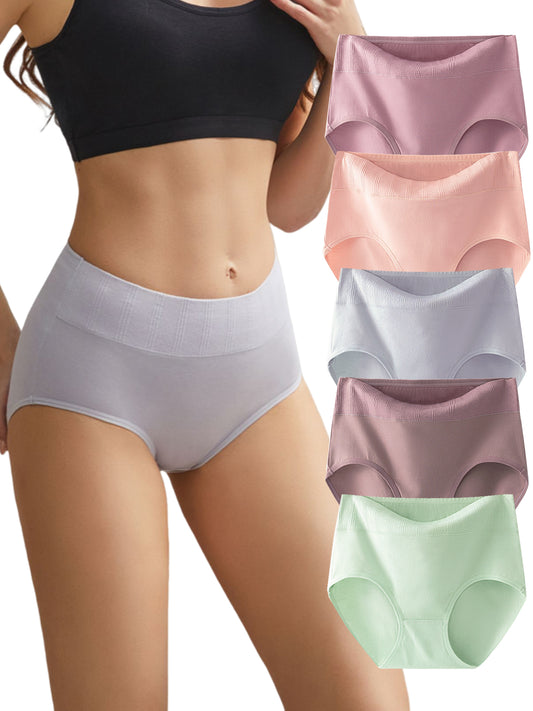 GaaiKei 5 Pack Breathable Cotton High Waisted Underwear Women Pack Comfortable Underwear for Women