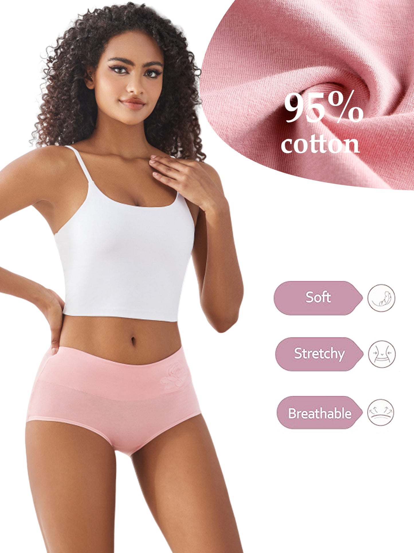 GaaiKei 5 Pack Womens High Waist Cotton Panties C Section Recovery Postpartum Soft Stretchy Full Coverage Underwear