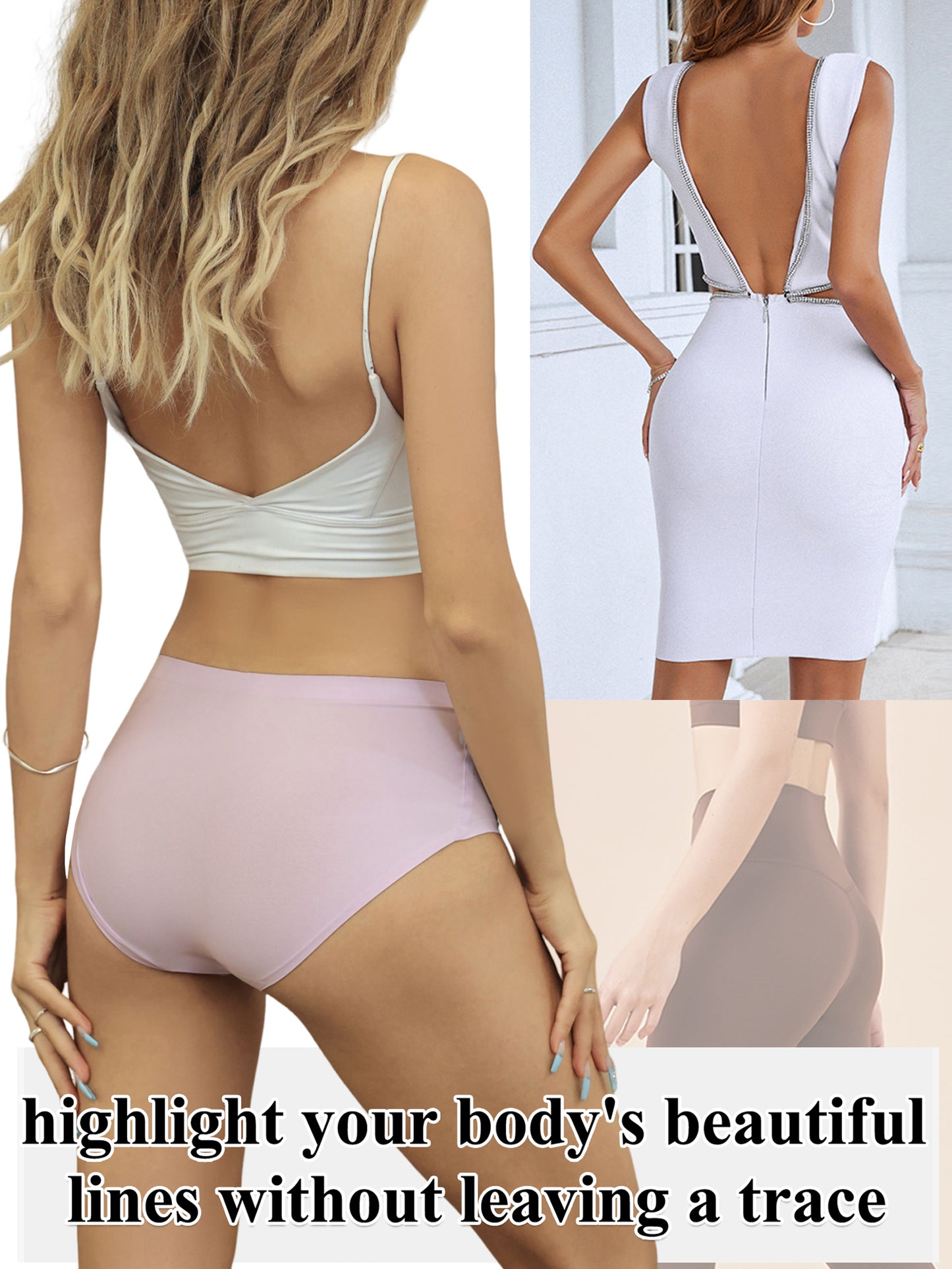 GaaiKei Women's Seamless Bikini Underwear No Show Briefs Panties 6 Pack