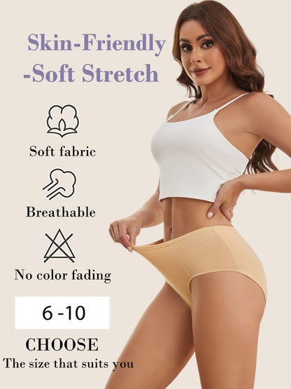 GaaiKei Womens High Waisted Underwear Cotton Full Coverage Ladies Panties Stretch Underpants 5 Pack