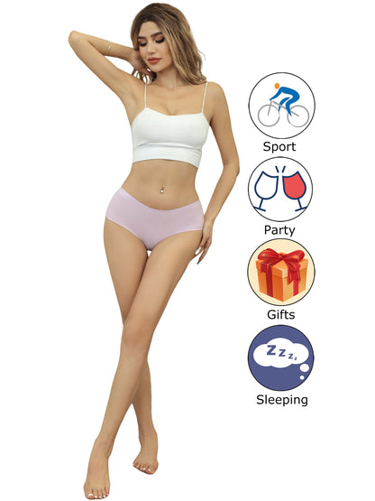 GaaiKei Women's Seamless Bikini Underwear No Show Briefs Panties 6 Pack