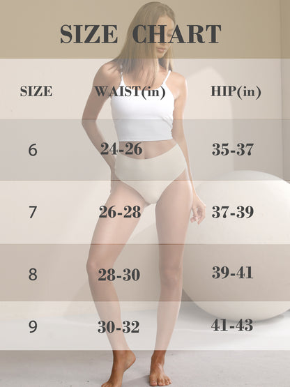 GaaiKei Seamless Thongs for Women Mid Rise No Show Thong Breathable Panties Comfortable Underwear 6 Pack