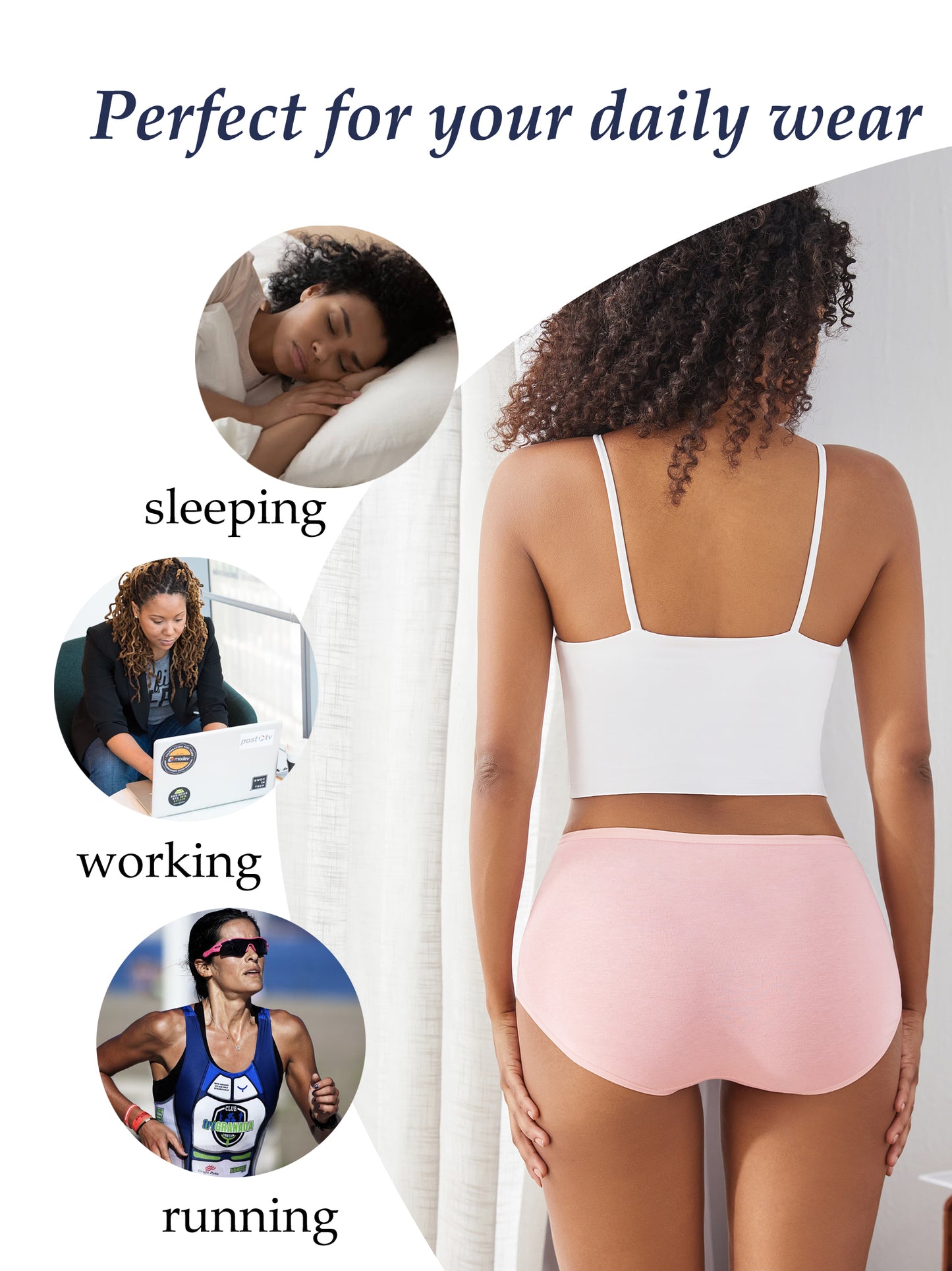 GaaiKei 5 Pack Womens High Waist Cotton Panties C Section Recovery Postpartum Soft Stretchy Full Coverage Underwear