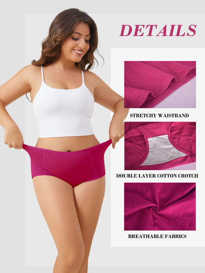 GaaiKei Womens High Waisted Underwear Cotton Full Coverage Ladies Panties Stretch Underpants 5 Pack