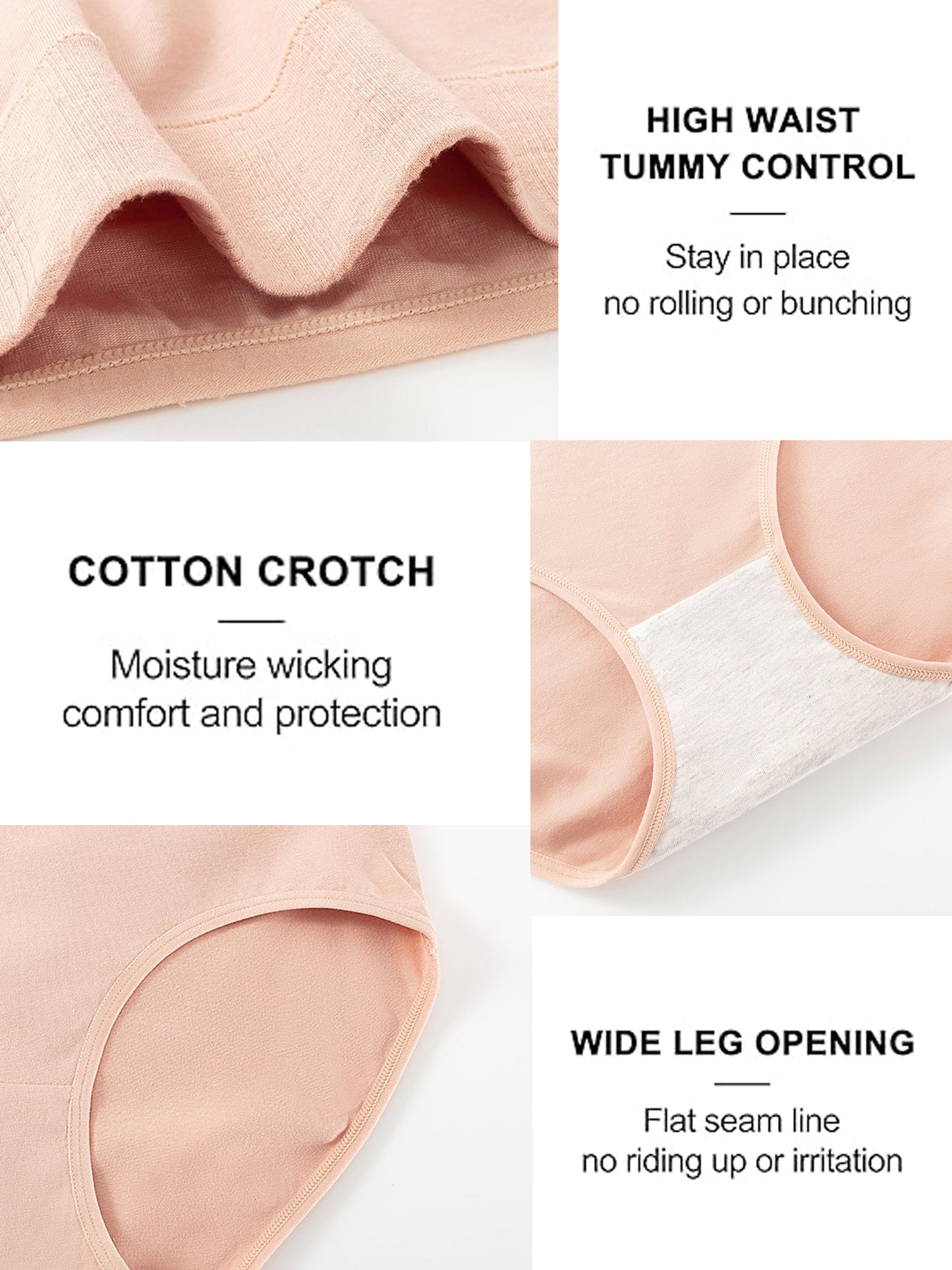 GaaiKei 5 Pack Breathable Cotton High Waisted Underwear Women Pack Comfortable Underwear for Women