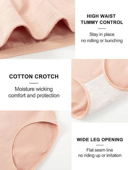 GaaiKei 5 Pack Breathable Cotton High Waisted Underwear Women Pack Comfortable Underwear for Women