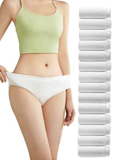 GaaiKei Disposable Underwear for Women 14 Pack Cotton Panties High Cut Briefs Travel Business Spa