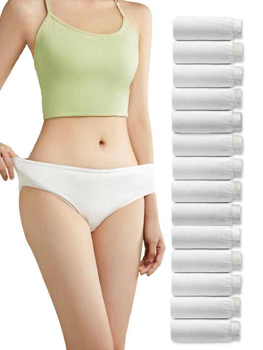 GaaiKei Disposable Underwear for Women 14 Pack Cotton Panties High Cut Briefs Travel Business Spa