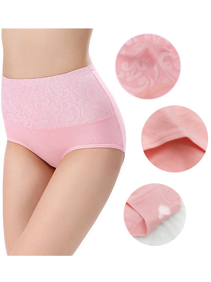 Buankoxy Women's Cotton Panties High Waist Tummy Control Underwear Stretch Full Coverage Briefs Panties,6-Pack