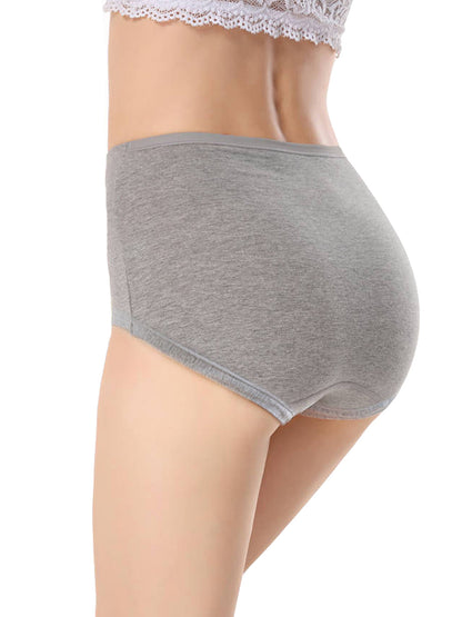 Buankoxy Womens Cotton Underwear High Waist Full Coverage Briefs Soft Breathable Postpartum Panties Stretch Underpants 6 Pack