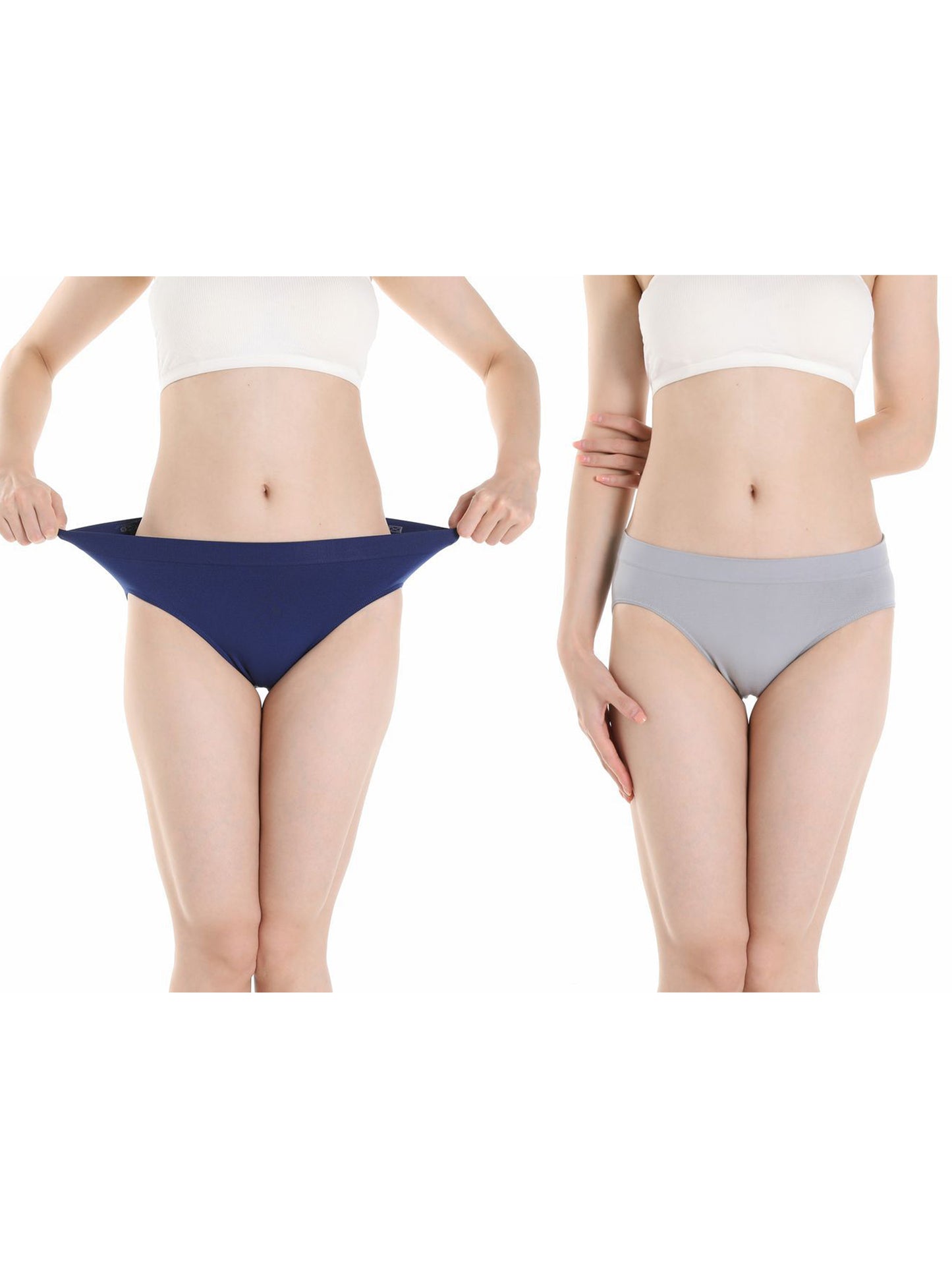 Buankoxy Seamless Underwear for Women Soft No Show Panties High Cut Invisible Hipster Silky Cheeky Ladies Bikini 5 Pack