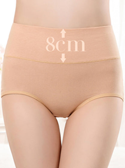 Buankoxy Womens Cotton Underwear High Waist Full Coverage Briefs Soft Breathable Postpartum Panties Stretch Underpants 6 Pack