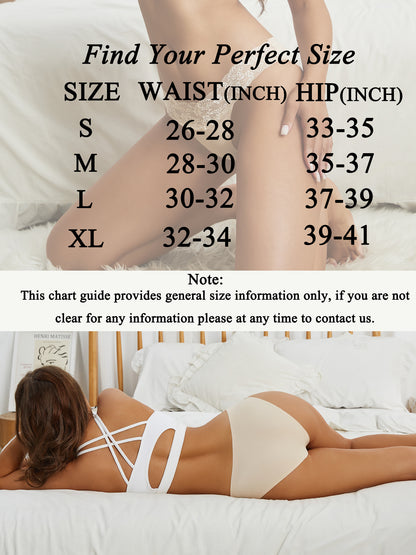 Buankoxy Seamless Underwear for Women Sexy No Show Bikini Panties Lace Ladies High Cut Hipster Invisible Cheeky 5 Pack