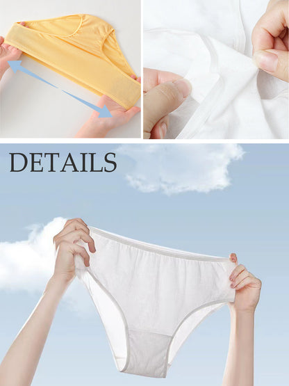 GaaiKei Disposable Underwear for Women 14 Pack Cotton Panties High Cut Briefs Travel Business Spa