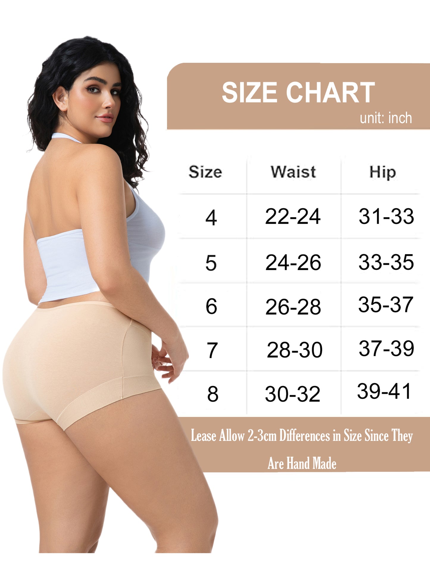 GaaiKei Women's High Waist Cotton Underwear Soft Stretch Full Coverage Briefs Panties 5 Pack